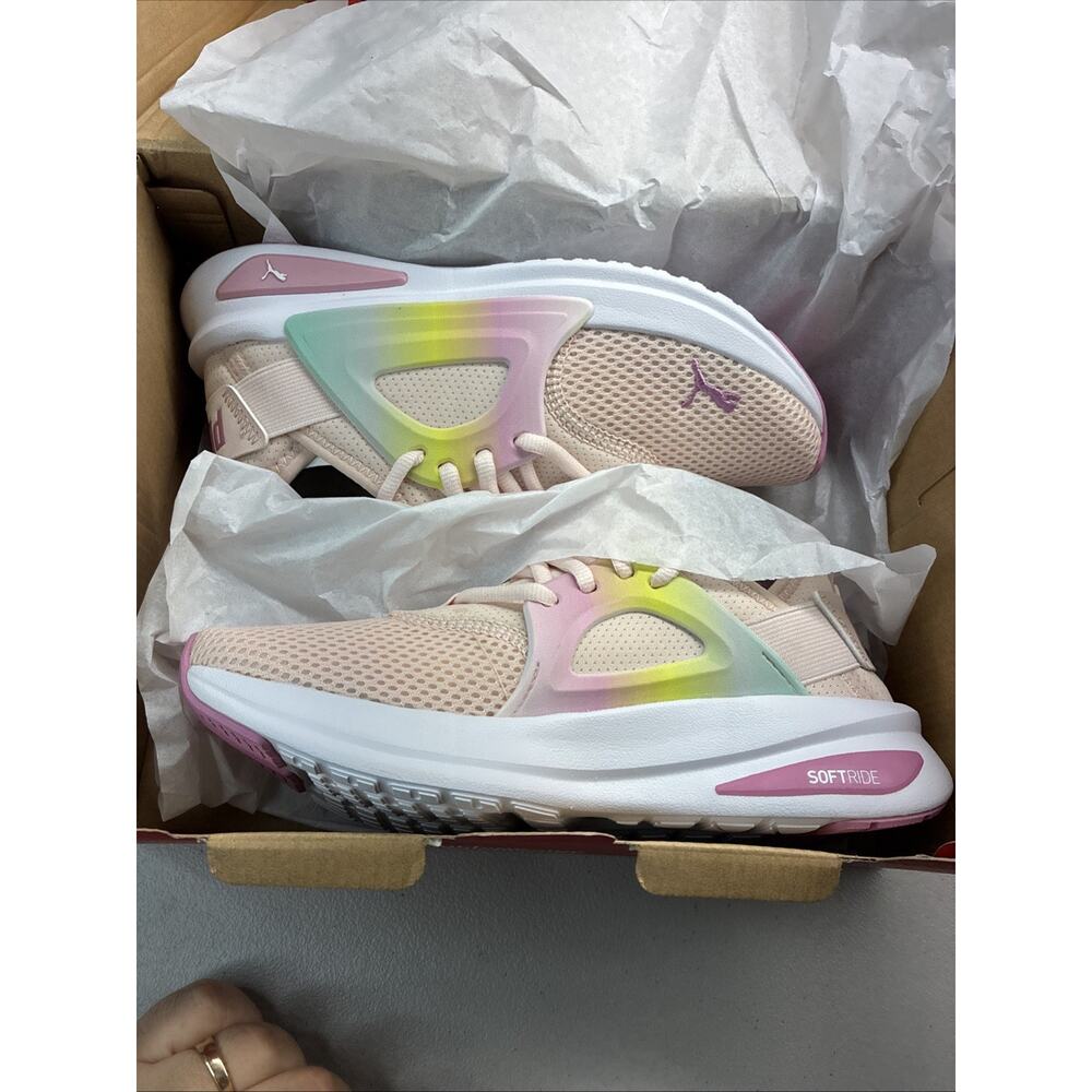 PUMA Softride Enzo Evo Sunset Fade Girls Pink Sneakers Casual Size 5 Junior